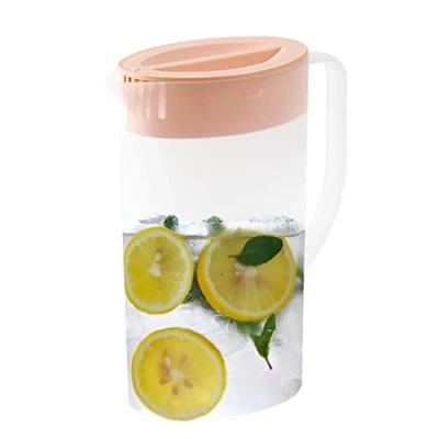 Imagen de Agua 1,5 litros, Jarra con Tapa plástico, Bebidas para Caliente y fría, té Helado, café, Leche, Zumo, asa