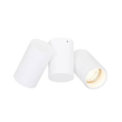 Imagen de Qazqa diseño Foco blanco 2 luces orientable MICHAEL Acero Alargada Adecuado para LED Max. x 50 Watt
