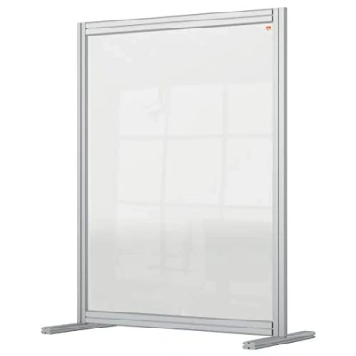 Imagen de Nobo Divisor de sobremesa acrílico transparente Nobo, barrera distanciamiento social protectora libre colocación, sistema protección y pantalla, Premium Plus 800x1000 mm 1915492