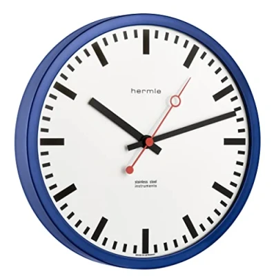 Imagen de Hermle Reloj de estación Tren 30471 Q70870 Radio, Azul, diámetro 30 cm x 5