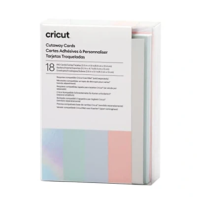 Imagen de Cricut Recortadas Pastel 8,9 cm x 12,4 (tamaño Paquete de 18 para Uso con Alfombrilla Tarjetas 2 2, Silver, 8.9cm 12.4cm Size R10)
