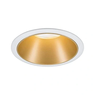 Imagen de Paulmann 93396 Luminaria Cole Fija Redonda Regulable, Foco, Blanco Mate, Oro, Spot, Aluminio, plástico, lámpara empotrable GU10