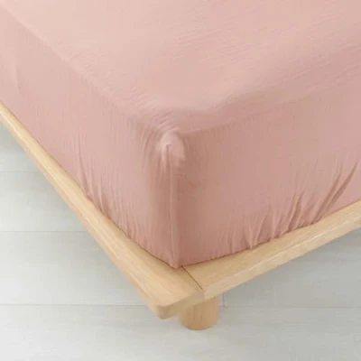 Imagen de Douceur d&#039;Intérieur Angelia sábana Bajera (140 x 190 cm) Rosa, Gasa de algodón