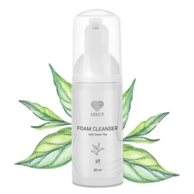Imagen de LOVELY champú para extensiones de pestañas fragancia té verde 50ml espuma limpiadora sin aceite limpiador suave y rostro desmaquillante