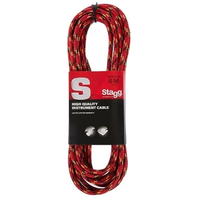 Imagen de Stagg SGC6VT RD Cable jack 6 m, tweed rojo, Derecho Estándar