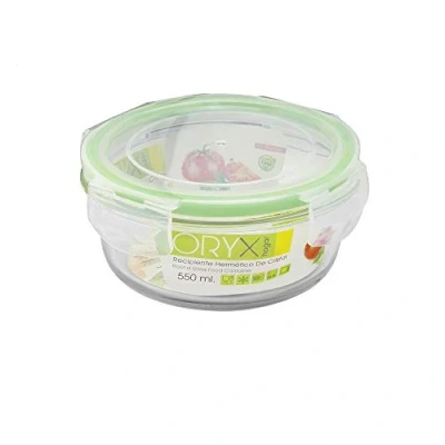 Imagen de ORYX Recipiente Hermetico Cristal Redondo 550 ml. Ø 145 x 7 (alt) cm.