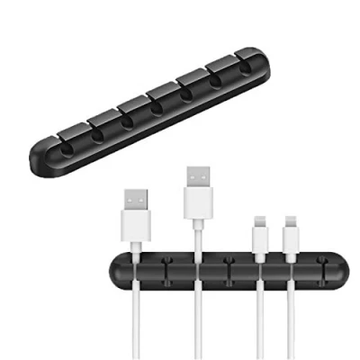 Imagen de Clips para cables Organizador de administración cables, ganchos adhesivos, soporte cable alimentación y accesorios carga, mouse, PC, oficina hogar (7)