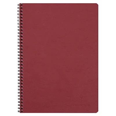 Imagen de Clairefontaine 781420C Un Cahier à Spirale Rouge A4 21x29,7 cm 100 Pages Petits Carreaux Papier Blanc 90 g Couverture Carte Lustrée Grain Cuir Collection Age Bag