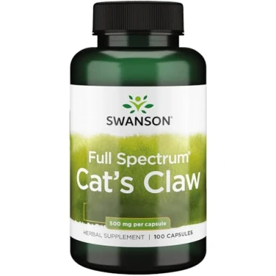 Imagen de Swanson, Cat&#039;s Claw (Uña de Gato), 500mg, 120 Cápsulas, Altamente Dosificadas, Probadas en Laboratorio, Sin Soja, Gluten, No GMO