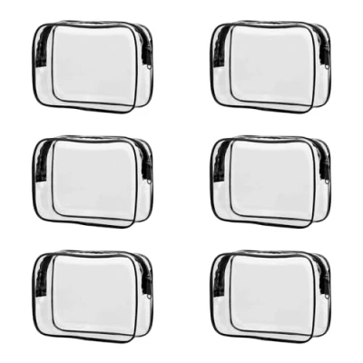 Imagen de Neceser Transparente Viaje Avion,6 Piezas Bolsa Avion,Bolsa Liquidos Avion,Neceser Mujer Transparente,Bolso de PVC,Neceser Avion Multifunción con Cremallera