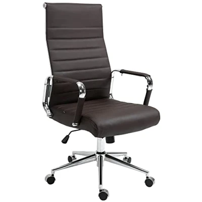 Imagen de CLP Silla Ejecutiva Kolumbus En Cuero Original, Polipiel &amp; Base De Metal I Escritorio con Ruedas Altura Regulable, Color:marrón