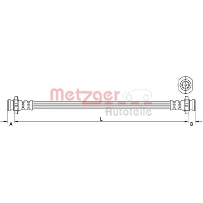 Imagen de METZGER 4111583 Latiguillos de Freno Eje trasero izquierda, trasero, derecha, interior 234 NISSAN: Qashqai 2
