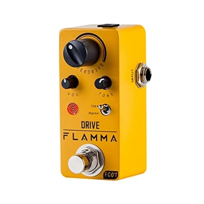 Imagen de FLAMMA FC07 pedal de sobremarcha para guitarra eléctrica, mini efectos analógico, 2 modos sobremarcha, carcasa metal, True Bypass