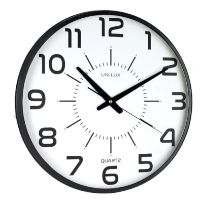 Imagen de Unilux Reloj de pared silencioso Pop, 30 cm, Color Negro