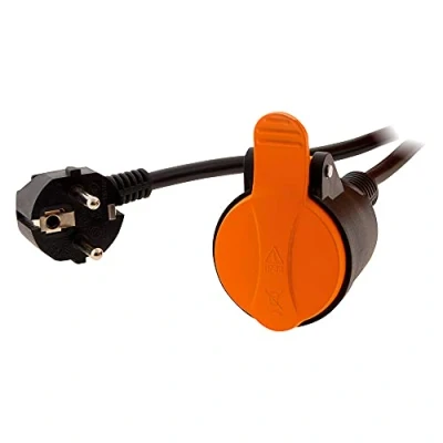 Imagen de Zenitech Alargador Impermeable 2P + T H07RN F 3 x 1,5 mm² 10 m con Clip de fijación Naranja