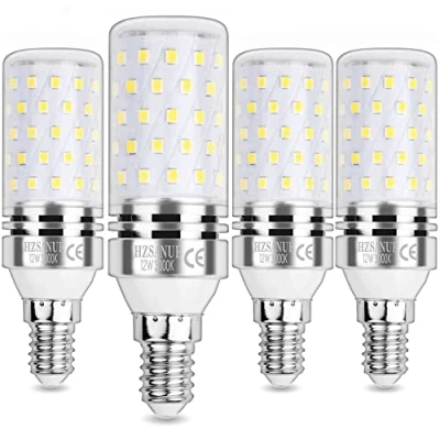 Imagen de HZSANUE E14 Bombillas Maíz LED 12W, Pequeño Tornillo Edison Bombilla, 3000K Blanco Cálido, 1350LM, Incandescentes de 100W Equivalentes, No Regulable, Paquete 4