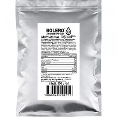 Imagen de Bolero Bebidas 100 g bolsa suficiente para 20 litros de bebida sin azúcar calorías aspartamo (Multivitaminas)