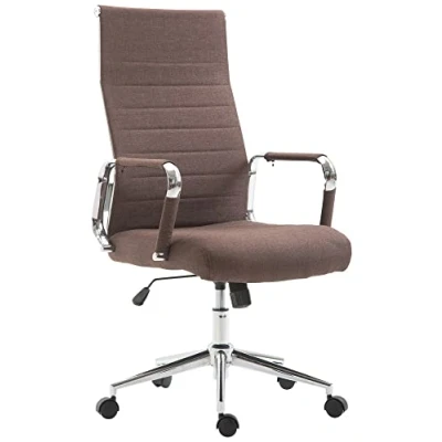 Imagen de CLP Silla De Oficina Kolumbus Ergonómica En Tela con Ruedas I Escritorio Regulable Altura &amp; Giratoria, Color:marrón