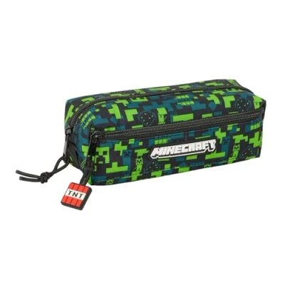 Imagen de Safta Minecraft TNT Portatodo Triple Pequeño, Estuche Infantil, Niño, Ideal para Niños en Edad Escolar, Cómodo y Versátil, Calidad Resistencia, 22x6x8.5 cm