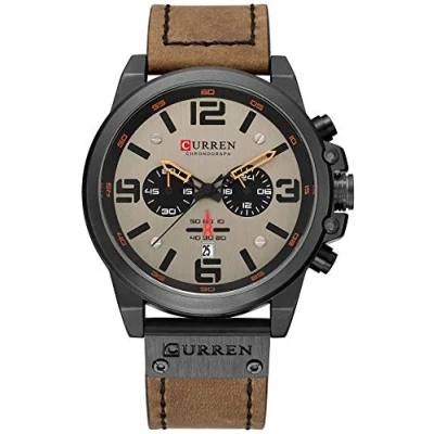 Imagen de Reloj de Pulsera para Hombre, cronógrafo, clásico, Negro, Casual, Acero Inoxidable, Resistente al Agua, con Fecha, analógico, Cuarzo, multifunción, Militar