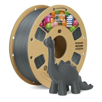 Imagen de OVERTURE Easy PLA 1.75mm Filamento de Impresora 3D, Carrete Cartón 1 kg (2,2 libras), Precisión Dimensional +/ 0.02 mm, se Adapta a la Mayoría Impresoras FDM(Easy Gris Espacial)