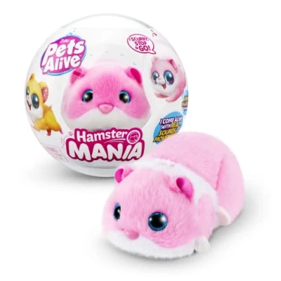 Imagen de Pets Alive Hamstermania (Rosa) por ZURU Hamster, Mascota electrónica, más de 20 Sonidos interactivos, Juguete Bola hámster para niñas y niños