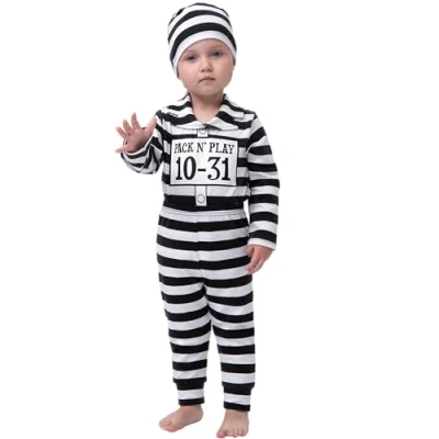 Imagen de Spooktacular Creations disfraz de prisionero para bebé y niño pequeño, cárcel Halloween fiestas disfraces (18 24 meses)