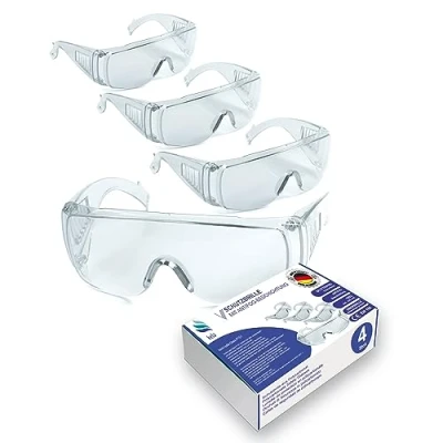 Imagen de kela 4x gafas de seguridad P1S1 I Made in Germany trabajo con Lentes antivaho y protección UV ligeras transparentes Cubregafas protectoras deportivas