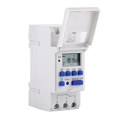 Imagen de LCD Temporizador de montaje en carril,interruptor temporizador, programable digital riel DIN,Semanal Interruptor,AC220V,15A,3000W,Para controlar farolas,lámparas neón