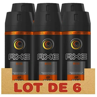 Imagen de Axe Musk Déodorant Homme Spray Antibactérien, Fraîcheur 48h, Contre les Mauvaises Odeurs (Lot de 6x150ml)