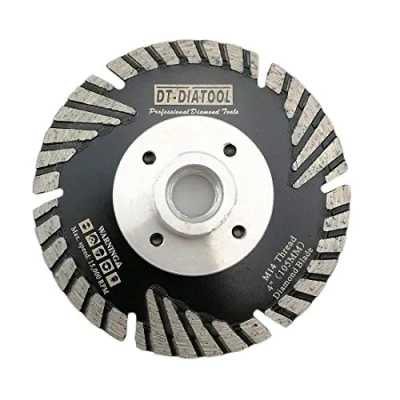 Imagen de DT DIATOOL Disco Tronzador Diamante 105 mm x M14 Hoja de Sierra Turbo con Dientes Protectores para Cortar Moler Hormigón Mármol Granito Azulejos