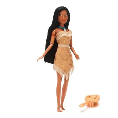 Imagen de Disney Store Official, Pocahontas, muñeca clásica, 29 cm, de Totalmente posable con un Precioso Vestido, Incluye Cepillo Juguete, para Mayores 3 años