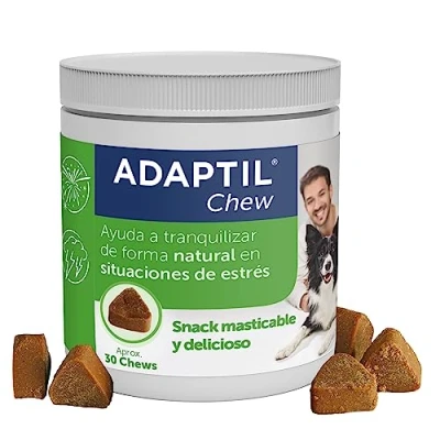Imagen de ADAPTIL Chew Una Manera Deliciosa y Natural de Ayudar a tu Perro calmar su ansiedad 30 pastillas