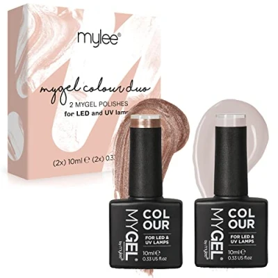 Imagen de MyGel by MYLEE Work of Art Set de Esmalte Uñas en Gel 2x10ml UV/LED Nail Manicura Pedicura para Uso Profesional y Doméstico Larga Duración Fácil Usar