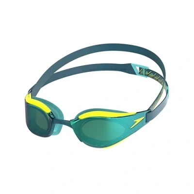 Imagen de Speedo Fastskin Hyper Elite Mirror Gafas de natación para Unisex Adulto, Yellow/Steel/Emerald Mirror, One Size