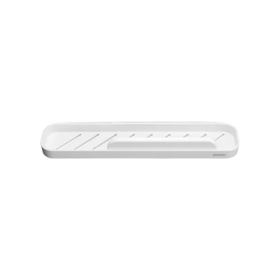 Imagen de Brabantia Mindset Estante de Ducha con Escurridor Sistema Drenaje Agua Soporta Hasta 2 kg Resistente a la Corrosión Materiales Fijación Incluidos Infinite Gris 42,1 x 9 cm