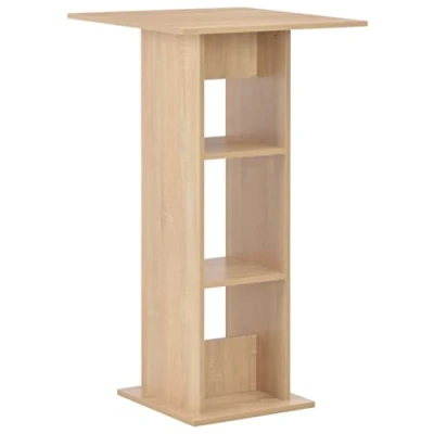 Imagen de vidaXL Mesa de Bar Madera Roble 60x60x110 cm Mesita Mesilla Elevada Alta Mueble Mobiliario Auxiliar Comedor Pub Estanterías Consola