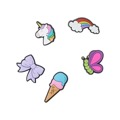 Imagen de Crocs Paquete de 5 Dibujos Animados para niña Joven, Colgantes Zapatos Unisex Adulto, Talla única