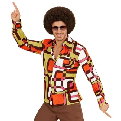 Imagen de W WIDMANN MILANO Party Fashion Camisa hombre años 70, tubos, estilo disco, disfraces