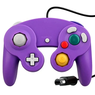 Imagen de OSTENT Wired Shock Clásico Controlador Gamepad Joystick Joypad Compatible para Nintendo GameCube NGC Consola Wii Videojuegos Color Púrpura