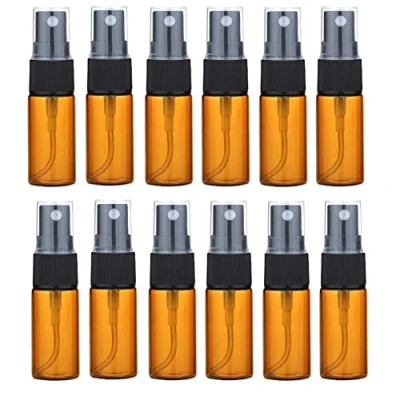Imagen de Botellas de rociador vidrio ámbar 10 ml, Protable, rellenables, fragancia, perfume, muestra, frascos, envases cosméticos para viajes y salidas, ámbar, 10ml/0.34oz, Moda