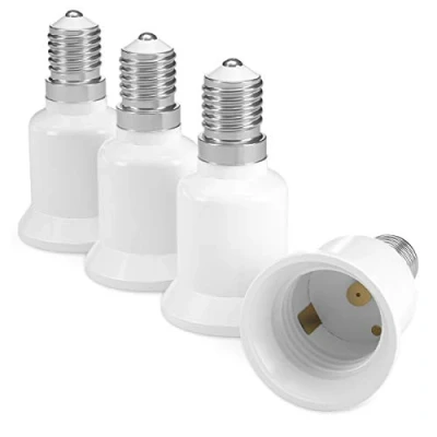 Imagen de kwmobile 4x Casquillos de lámpara Adaptador conversor montura E14 a casquillo E27 Zócalos para lámparas LED halógenas y ahorro