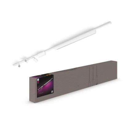 Imagen de Philips Hue Perifo Iluminación en carril White and Color Ambiance, Set 271.5 cm y 3 focos (blanco), Anclajes incluidos