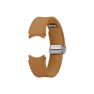 Imagen de Samsung D Buckle Correa de Piel ecológica híbrida (Normal, S/M) ET SHR94 para Galaxy Watch6, Original, Buckle, sintética, Goma fluorada, Cierre desplegable Ajustable, Elegante, Camel