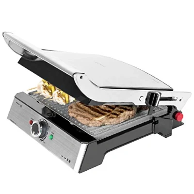 Imagen de Grill Cecotec ROCK&#039;NGRILL PRO, Potencia 2000W, Superficie Antiadherente, Placas extraíbles