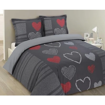 Imagen de Vision Romeo Juego de funda nórdica reversible (240 x 220 cm, 2 fundas almohada 65 100% algodón)