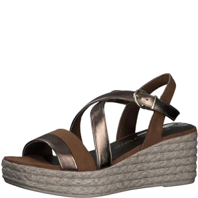 Imagen de MARCO TOZZI Sandalias de cuña para Mujer, Plantilla Feel Me, Forro Interior Suave, 2 28375 42, Bronce Comb, 38 EU