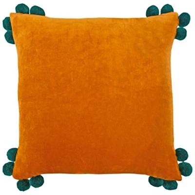 Imagen de furn. Hoola Cojín Relleno de poliéster, algodón, Color Naranja y Verde Azulado