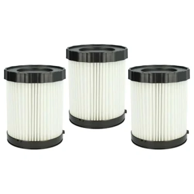 Imagen de vhbw Set de filtros 3x Filtro plisado compatible con Bosch GAS 18V 10 L aspiradora en seco y húmedo Filtro, cartucho, papel/plástico, blanco