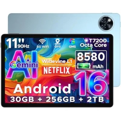 Imagen de DOOGEE U11 Pro Tablet Android 16, 11 Pulgadas 30GB+ 256GB/2TB TF, Gemini AI Tablets Baratas Octa Core, HD IPS 90Hz, 8580mAh/ 5G WiFi/Widevine L1/ 13MP+5MP/ Face ID/GMS y Buenas